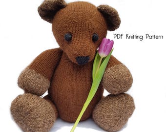 Knitted Grand Teddy Bear Pattern, PDF Pattern, Knitting Pattern, DIY, Amigurumi, Knitted Bear, Stuffed Animal, Stuffed toy, Hand Knit Toy