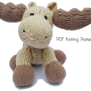 Knitted Moose, PDF Pattern, Knitting Pattern, DIY, Amigurumi, Knitted Moose, Stuffed Animal, Stuffed toy, Hand Knit Toy, Plushie, Moose Toy