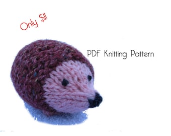 Knitted Hedgehog, PDF Pattern, Knitting Pattern, DIY, Knitted Hedgehog, Stuffed Animal, Hand Knit Toy, Plushie, Cute Hedgehog, baby shower