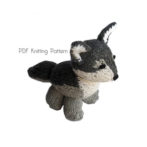 Mönster för stickad vargunge, gör-det-själv-gosedjur (PDF-mönster)