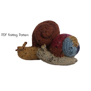 Knitted Snails Pattern, PDF Pattern, Knitting Pattern, DIY, Knitted Large and Small Snail, Stuffed Animal, Stuffed toy, Hand Knit Toy, gift