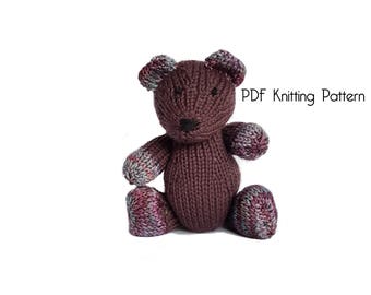 Knitted Modern Bear Pattern, PDF Pattern, Knitting Pattern, DIY, Amigurumi, Knitted Bear, Stuffed Animal, Stuffed toy, Hand Knit Toy, gift