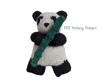 Knitted Panda Bear Pattern, PDF Pattern, Knitting Pattern, DIY, Knitted Small Panda Bear, Stuffed Animal, Stuffed toy, Hand Knit Toy, gift