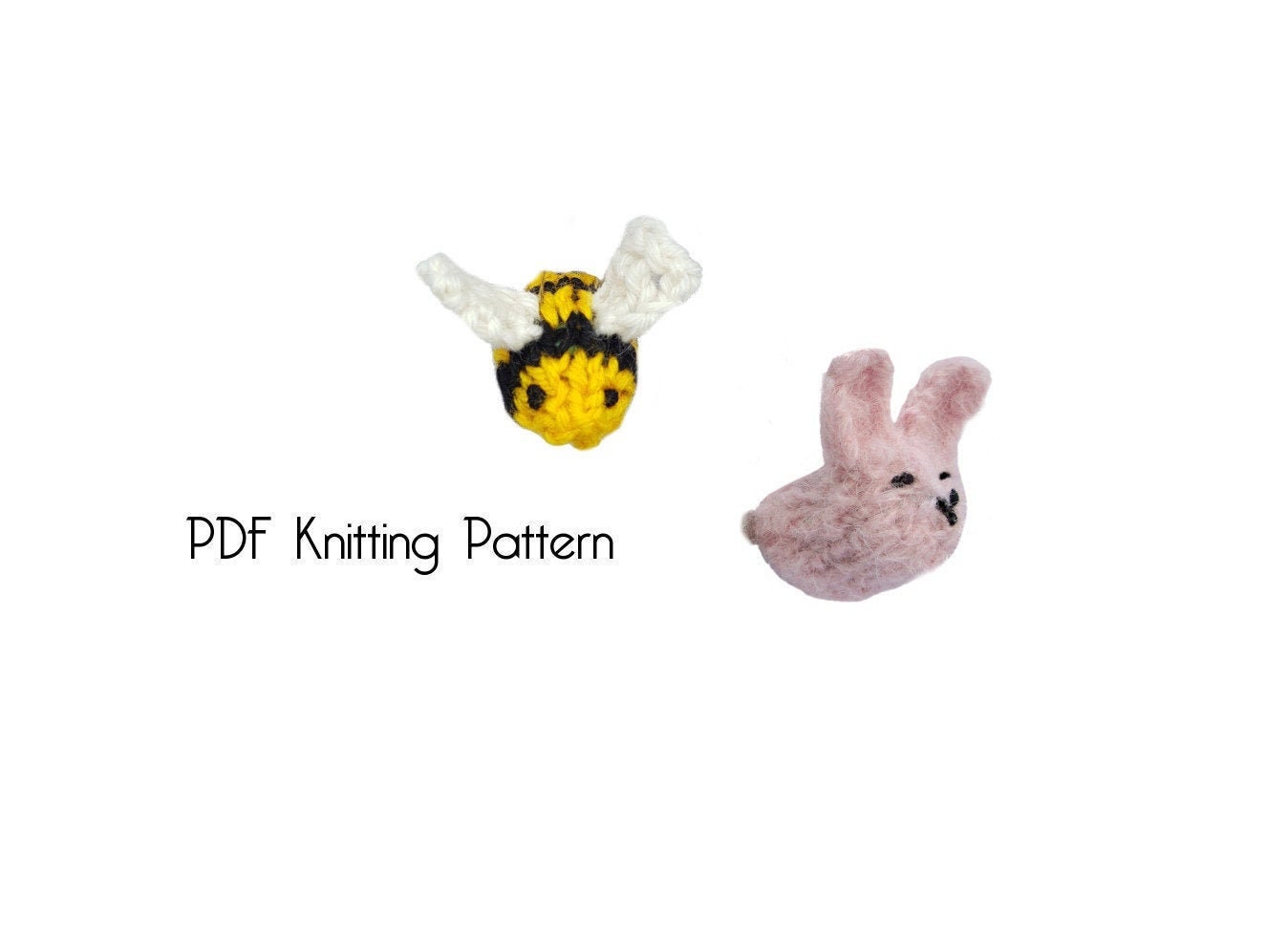 Knitted Tiny Bee and Bunny Ornaments, PDF Knitting Pattern - Etsy