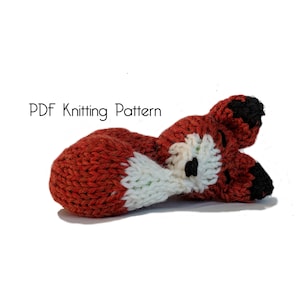 Knitted Sleepy Fox, PDF Pattern, Knitting Pattern, DIY, Knitted Fox, Stuffed Animal, Hand Knit Toy, Plushie, Cute Fox Toy, baby shower