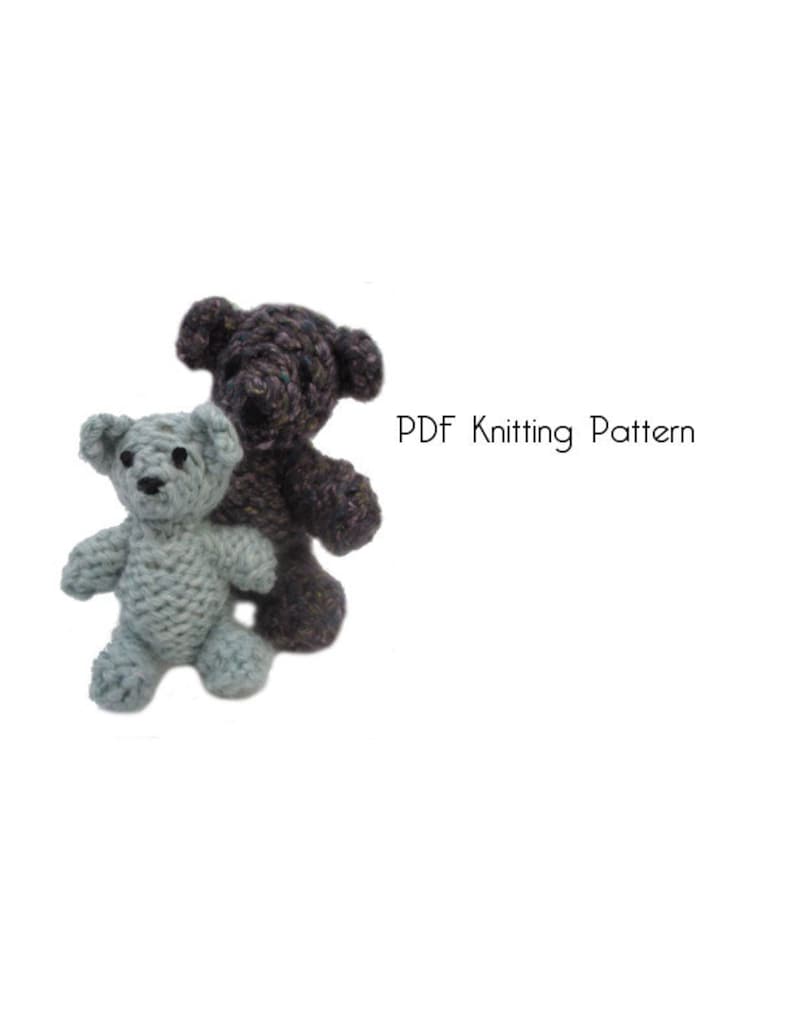 Knitted Tiny Teddy Bear Pattern, DIY Amigurumi (PDF Pattern) image 1