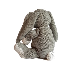 Downy the Hand Knit Bunny, soft toy, Handmade, stuffed animal, children's toy, baby shower gift, Easter, nursery decor, soft bunny, plush image 5