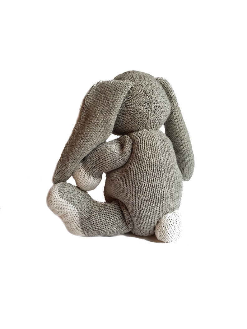 Downy the Hand Knit Bunny, soft toy, Handmade, stuffed animal, children's toy, baby shower gift, Easter, nursery decor, soft bunny, plush image 5