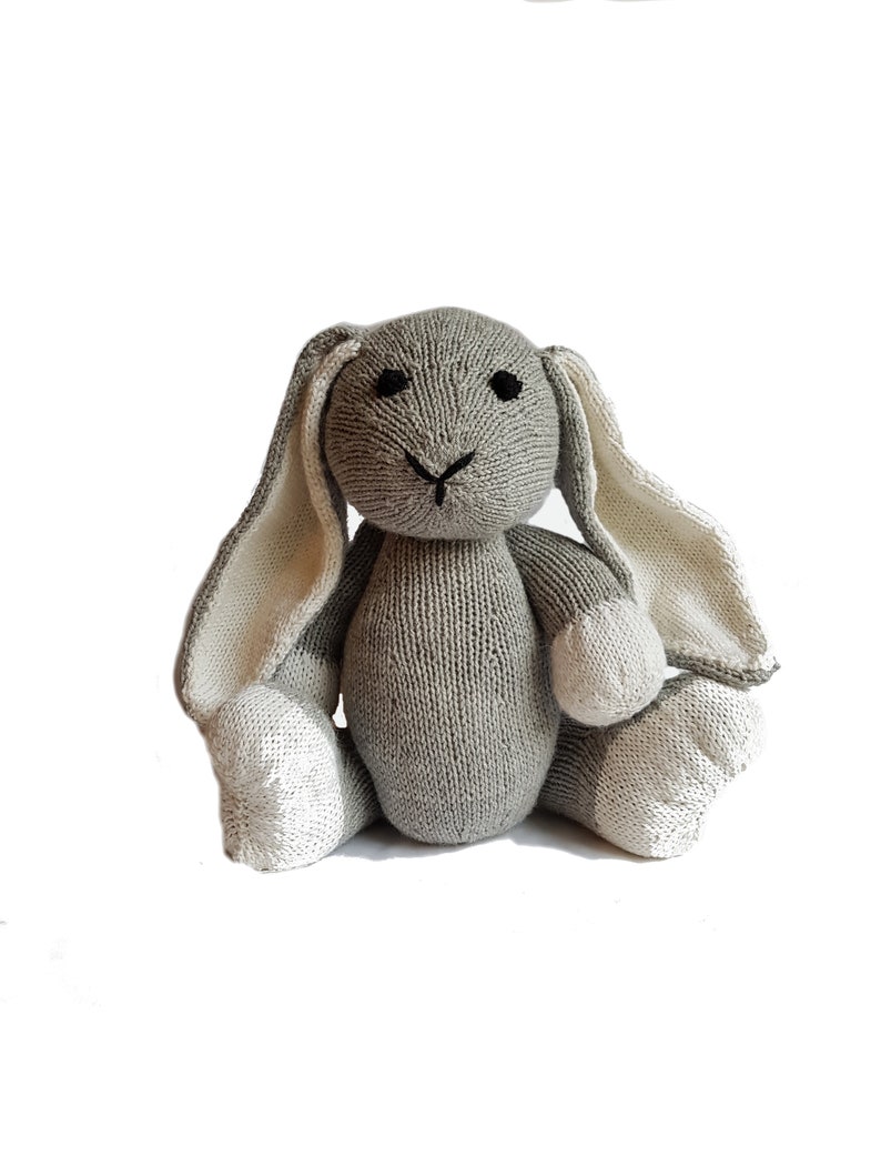 Downy the Hand Knit Bunny, soft toy, Handmade, stuffed animal, children's toy, baby shower gift, Easter, nursery decor, soft bunny, plush image 1