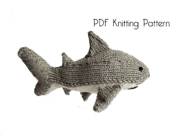 Knitted Shark, PDF Pattern, Knitting Pattern, DIY, Amigurumi, Stuffed Animal, Stuffed toy, Hand Knit Toy, stuffed shark, shark stuffie