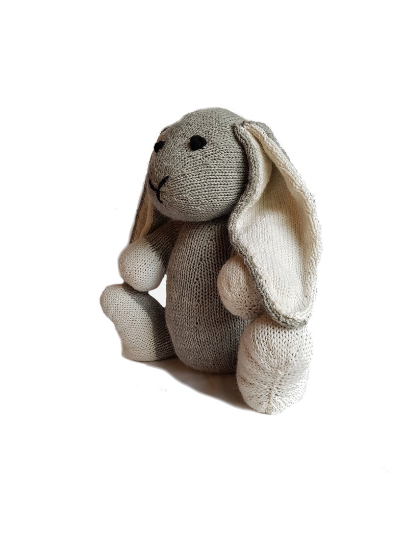 Downy the Hand Knit Bunny, soft toy, Handmade, stuffed animal, children's toy, baby shower gift, Easter, nursery decor, soft bunny, plush image 3
