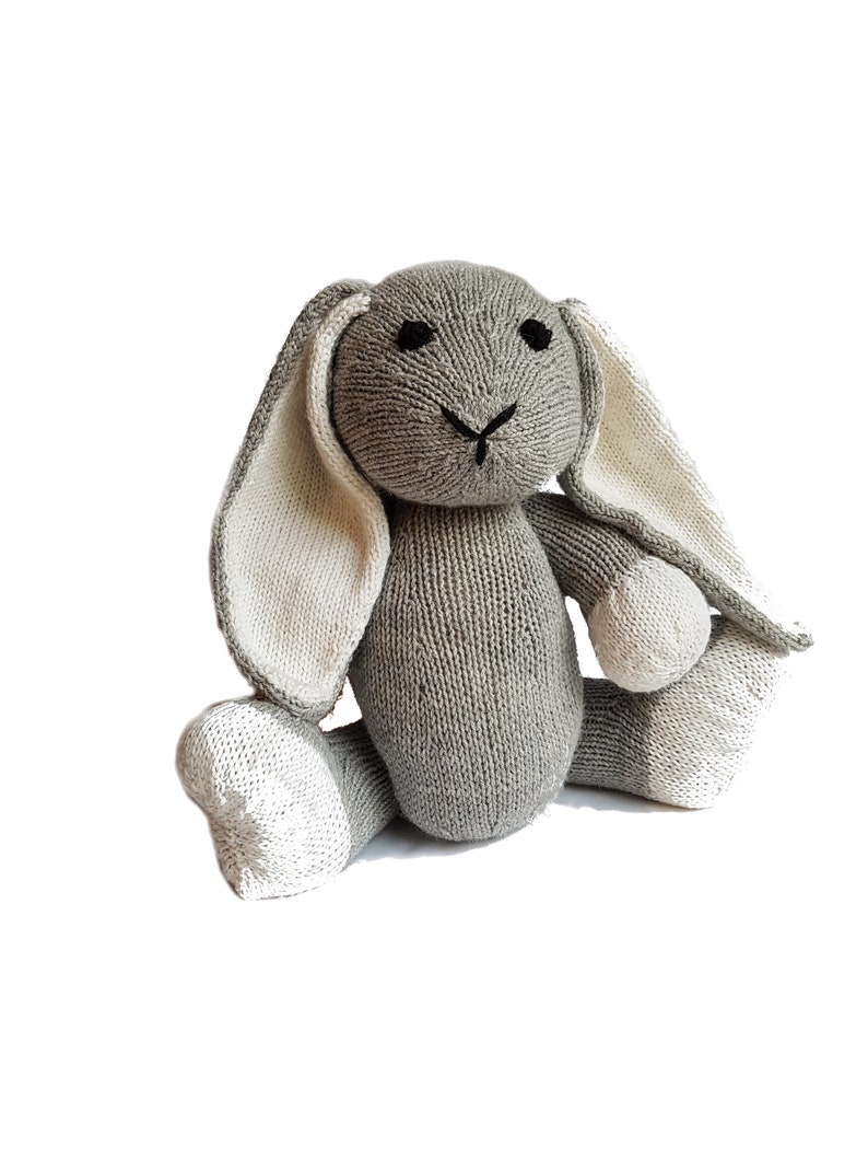 Downy the Hand Knit Bunny, soft toy, Handmade, stuffed animal, children's toy, baby shower gift, Easter, nursery decor, soft bunny, plush image 2