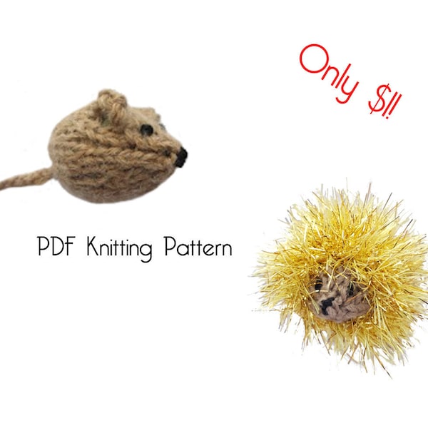 Knitted Tiny Hedgehog and Mouse, PDF Pattern, Knitting Pattern, DIY, Stuffed Animal, Stuffed toy, Hand Knit Toy, hedgehog, mouse, ornaments