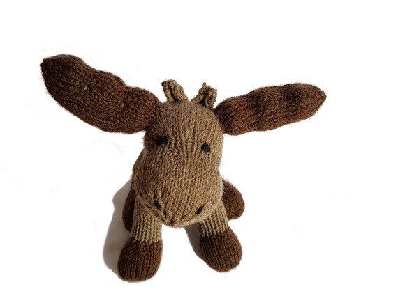 Rudolph The Moose Knitted Toys Stuffed Animal Stuffed Etsy