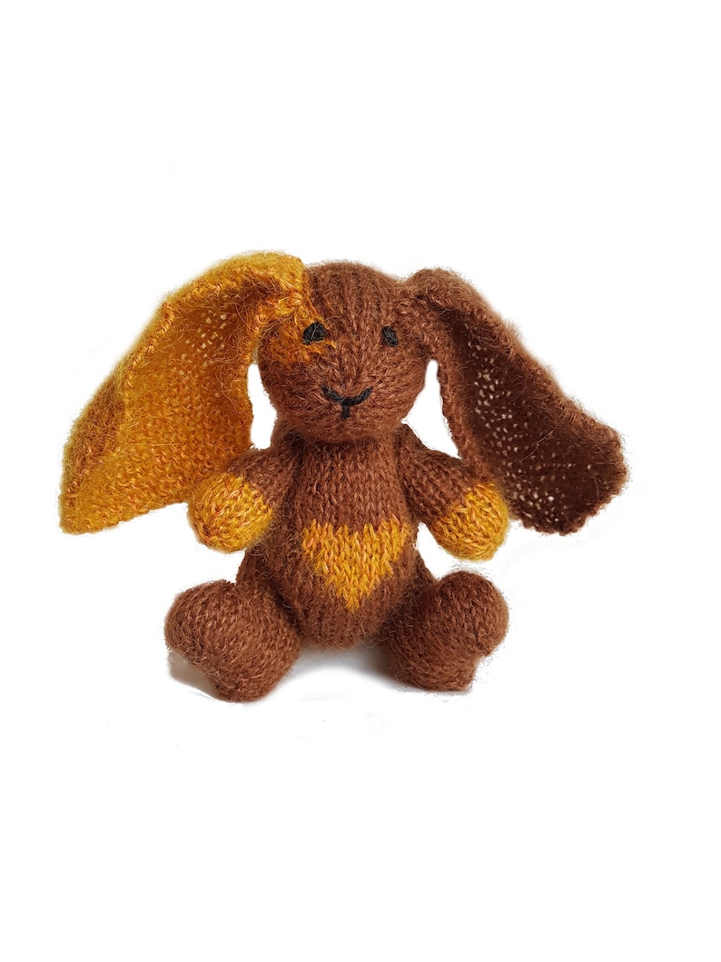 Knitted Toy Heart and Eye Patch for Knitted Modern Bunny Knitting Pattern PDF Pattern Knitted Bunny Hand Knit Toy Alternate Patchwork