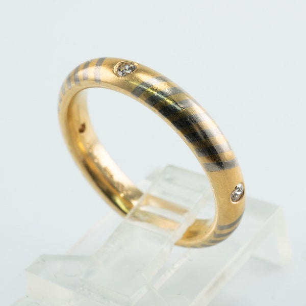 18K Gold Diamond Eternity Ring Wedding Band size 6.5 GGF