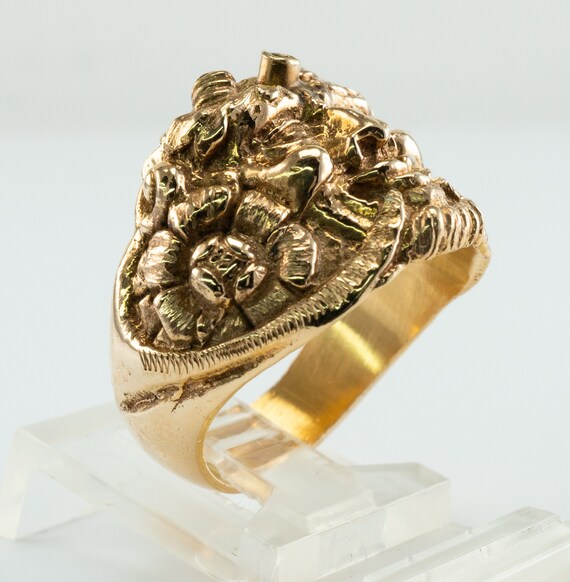 Vintage Diamond Ring 14K Gold Bacchus Dionysus Fa… - image 8
