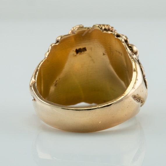 Vintage Diamond Ring 14K Gold Bacchus Dionysus Fa… - image 3