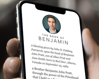 LDS Patriarchal Blessing for Mobile Phone (iPhone or Android) / Personalized Digital File / Classic Styling / PDF File