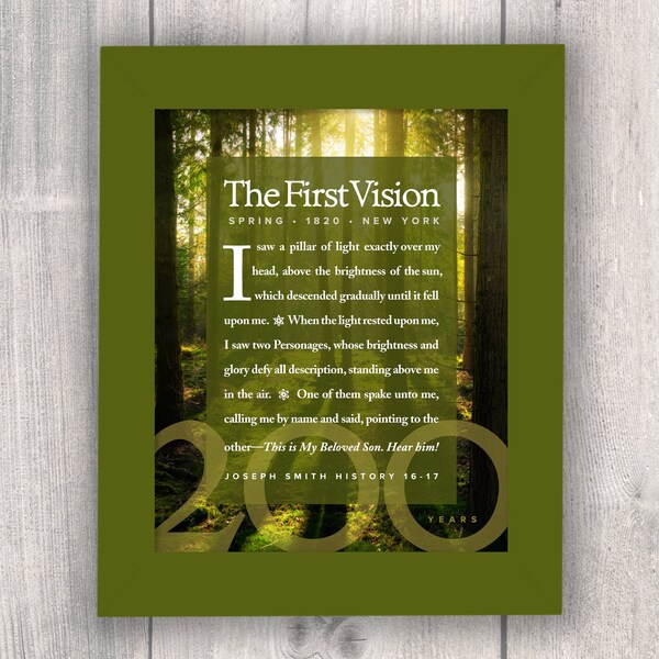 Commemorative LDS "Print-at-Home" for the 200th Anniversary of The First Vision & Restoration / Joseph Smith Prays in the Sacred Grove