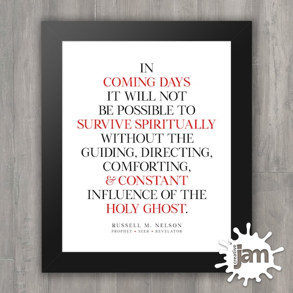 Holy Ghost Lds Quotes Survive Spiritually With The Holy Ghost / April 2018 Lds | Etsy Hong Kong