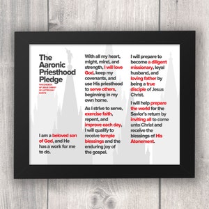 New Aaronic Priesthood Theme and Pledge / LDS Art / Digital Printable or Physical Print / Personalization Option
