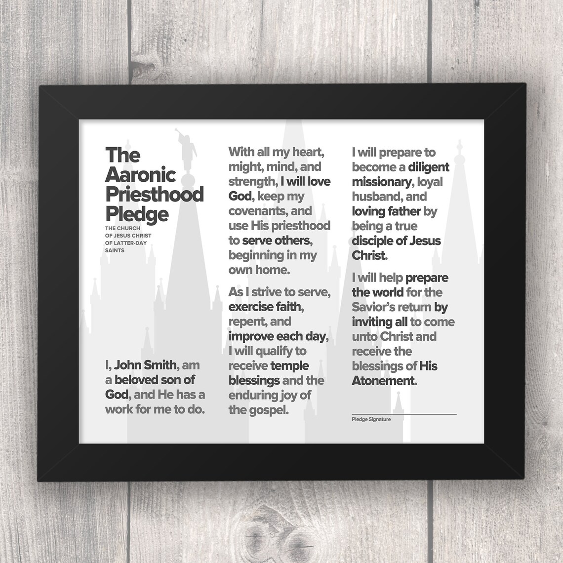 New Aaronic Priesthood Theme and Pledge / LDS Art / Digital Printable ...