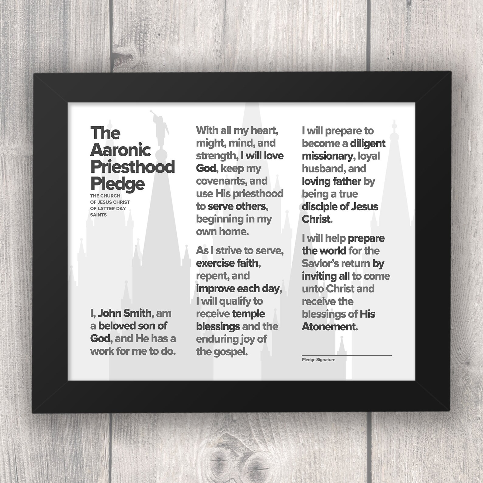 New Aaronic Priesthood Theme and Pledge / LDS Art / Digital Printable ...