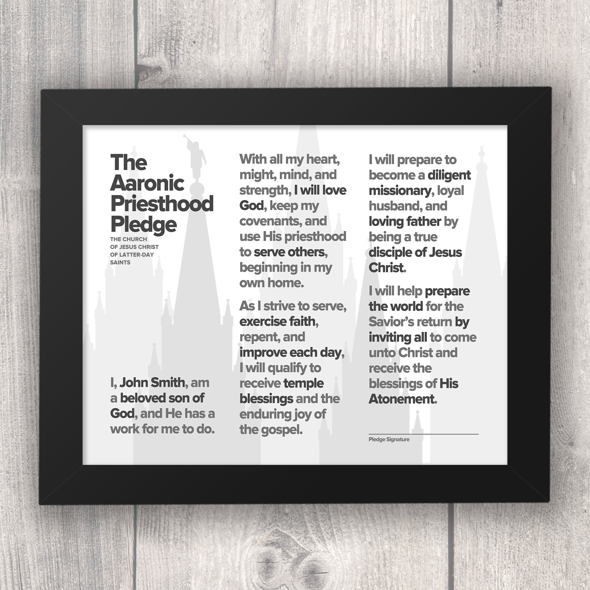 New Aaronic Priesthood Theme and Pledge / LDS Art / Digital Etsy Canada