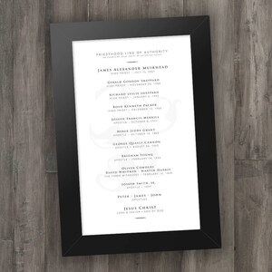 Aaronic & Melchizedek Priesthood Line of Authority - Personalized for You / Digital or Physical Print - Classic Styling