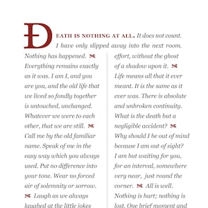 Death is Nothing at All Poem by Henry Scott Holland / Gift for Funeral ...