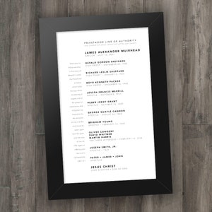 Aaronic & Melchizedek Priesthood Line of Authority - Personalized for You / Digital Printable or Physical Print / Modern Styling