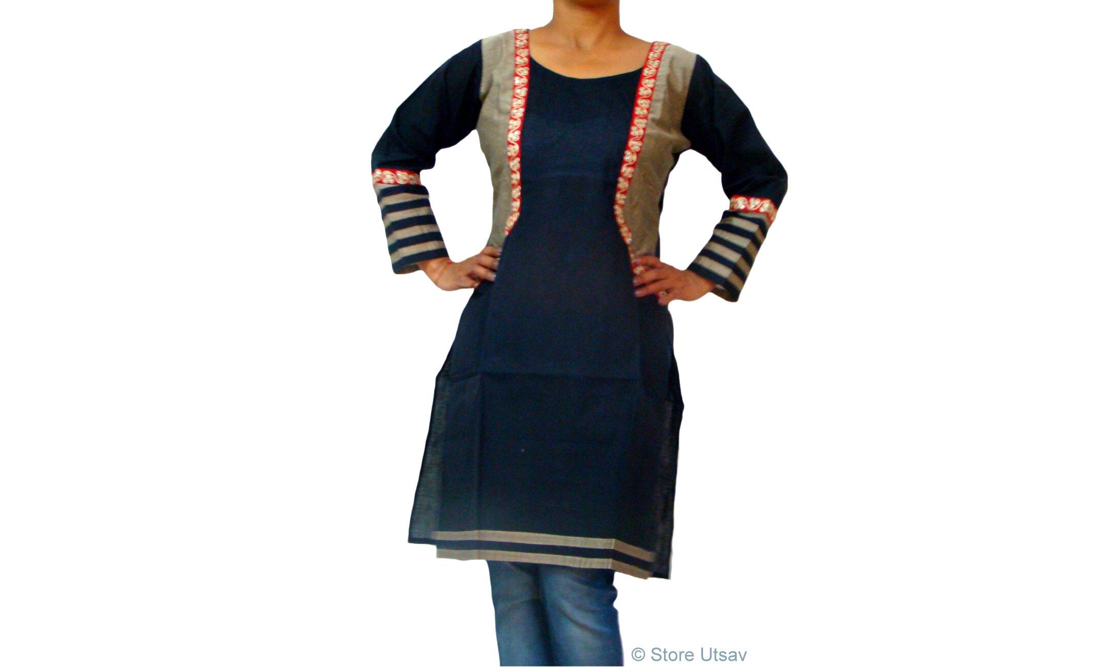 Ladies Designer Hand Embroidered Kurtis at Best Price in Coimbatore |  Organic Threads