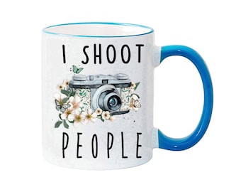 I SHOOT PEOPLE - Photographer Gift - Photographer Mug - Photographer Travel Mug - Flower