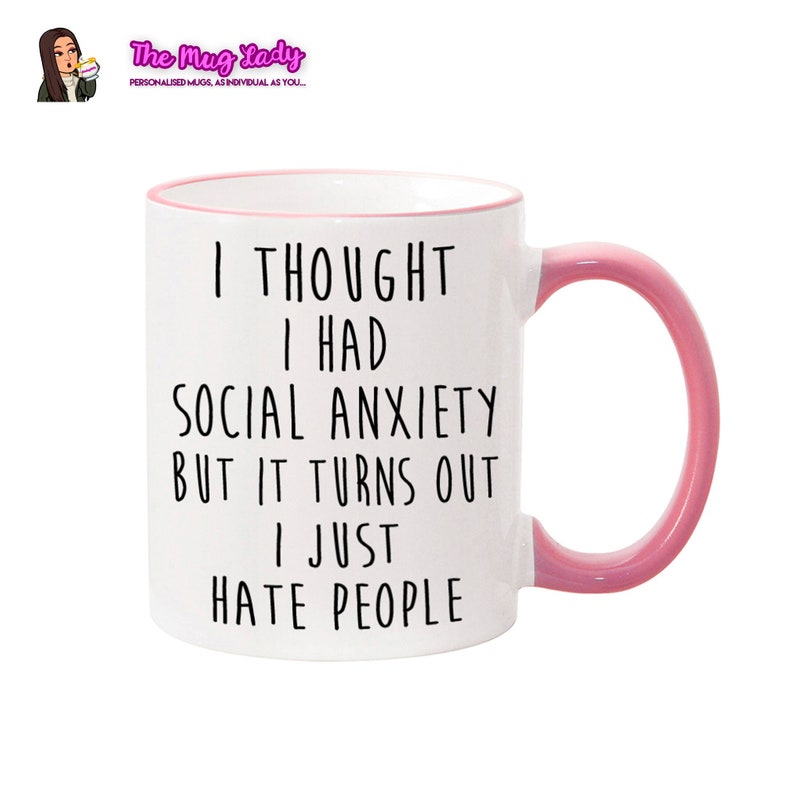 SOCIAL ANXIETY MUG - I Hate People Gift imagem 2