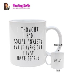 SOCIAL ANXIETY MUG - I Hate People Gift imagem 4