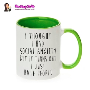 SOCIAL ANXIETY MUG - I Hate People Gift imagem 5