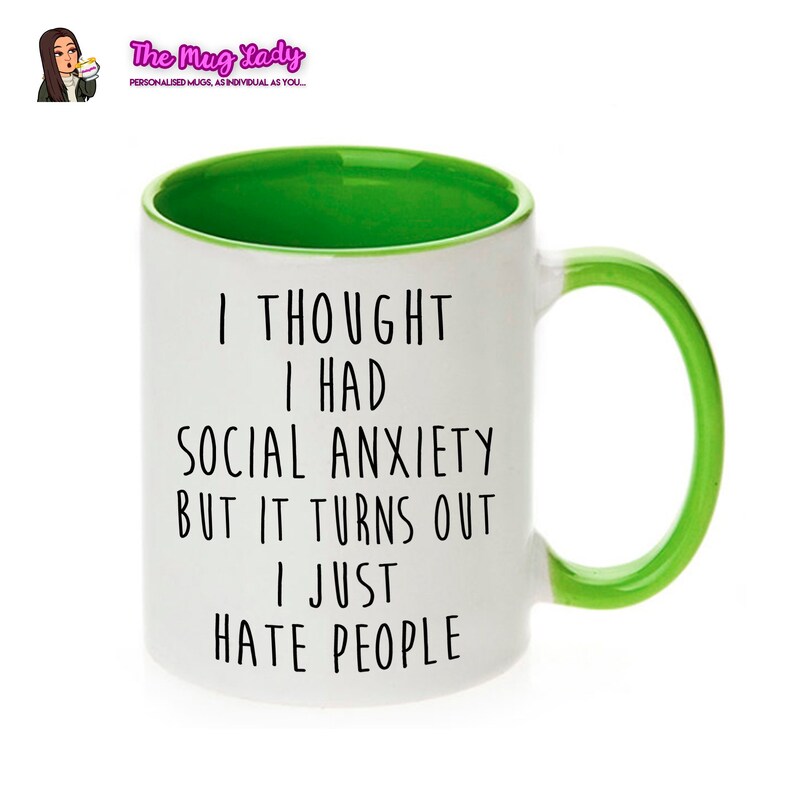 SOCIAL ANXIETY MUG - I Hate People Gift imagem 5