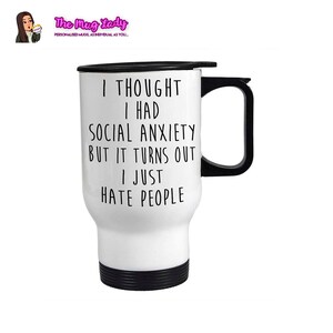 SOCIAL ANXIETY MUG - I Hate People Gift imagem 3
