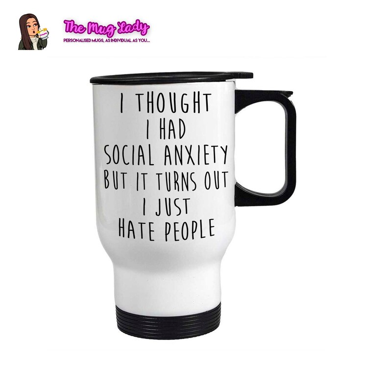 SOCIAL ANXIETY MUG - I Hate People Gift imagem 3