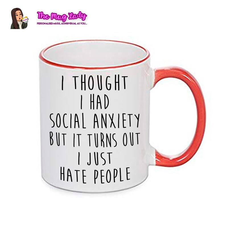 SOCIAL ANXIETY MUG - I Hate People Gift imagem 6