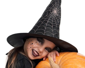 Halloween Kostüm Hexe Accessoire Augenmaske Sterne mit Kristallen made with Swarovski Elements - Schwarz Orange Grün Rot