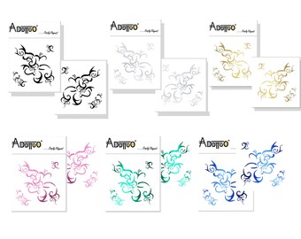 Addttoo Metallic-Folie, farbig, Tribal, temporäres Tattoo, wasserfest – Rosa, Blau, Silber, Schwarz oder Gold