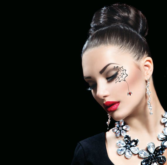 Halloween Party Eyes Fancy Dress Sexy Black Spiders Web Face Etsy