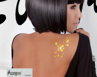 Addttoo Special Edition Body Art Kit, Blumenstrauß voller Herzen & Blumen Temporäre Tattoo inklusive funkelnder Swarovski® Kristalle DES028