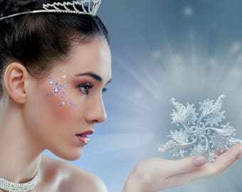 Burlesque Augen Make Up Folie Sternschnuppe Temporäre Tattoo mit Swarovski Kristallen Party Augen