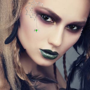 Halloween Hexe Kostüm Spinne Party Augen Kostüm Trick or Treat Silber Spinnen Netz Temporäre Gesicht Kristall Tattoo Make Up Zubehör