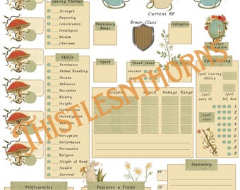 Cottagecore - D&D Character Sheet