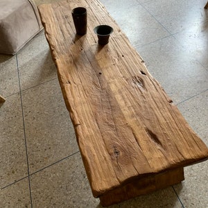 Versatile Charm: Rustic Low Coffee Table - Ideal for Dining and Gatherings in Modern Farmhouse Style