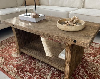 Rustic Elegance  Handcrafted Wood Dining Table